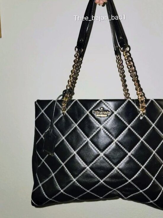 kate spade Handbags - 🎉 RARE KATE SPADE LEATHER QUILTED TOTE with KATE SPADE DUST BAG BUNDLE